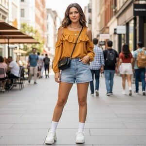 Maeve Barely Open Cold Shoulder Top